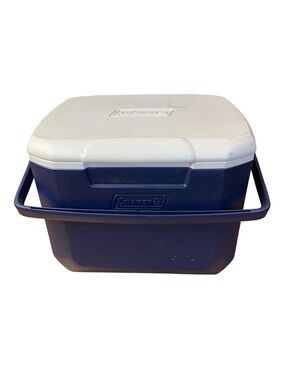 Vintage Coleman Model 5877 Personal Cooler - Blue & White - Made in USA